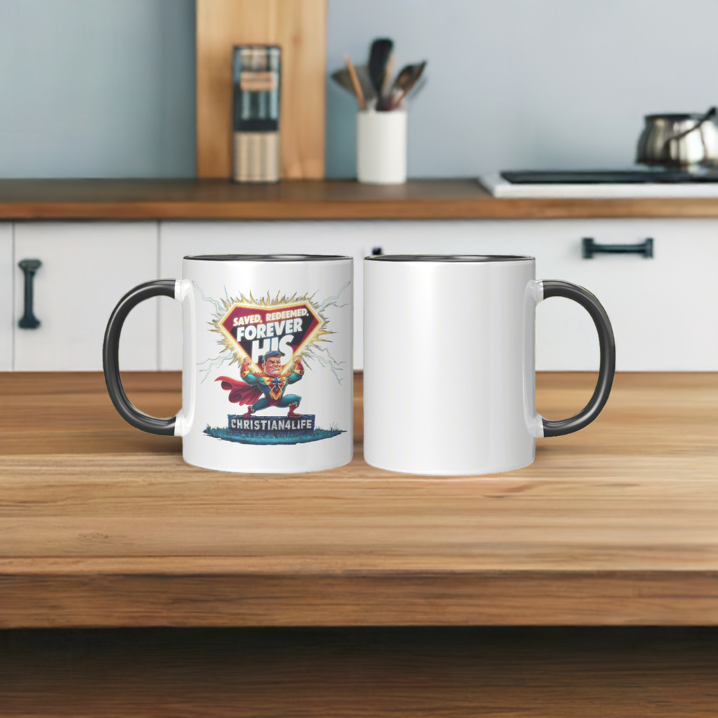 Christian ’Saved Redeemed forever His’ 11oz Mug in a variety of colors Christian Hero Mug - Mug