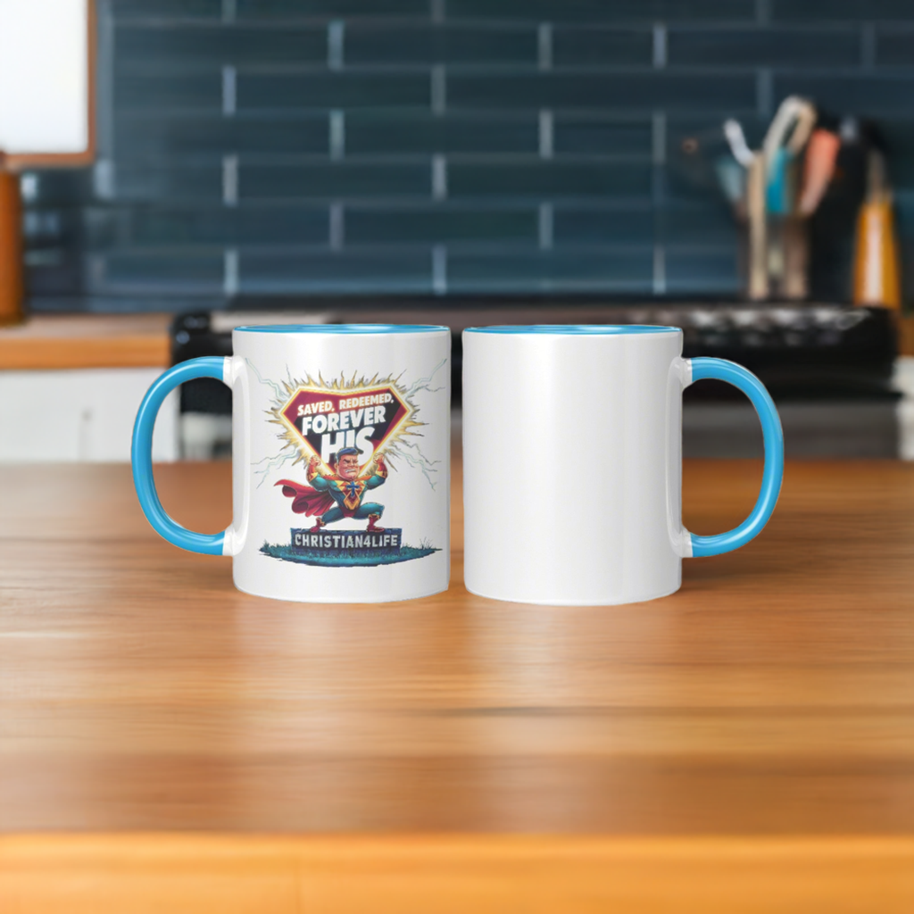 Christian ’Saved Redeemed forever His’ 11oz Mug in a variety of colors Christian Hero Mug - Mug