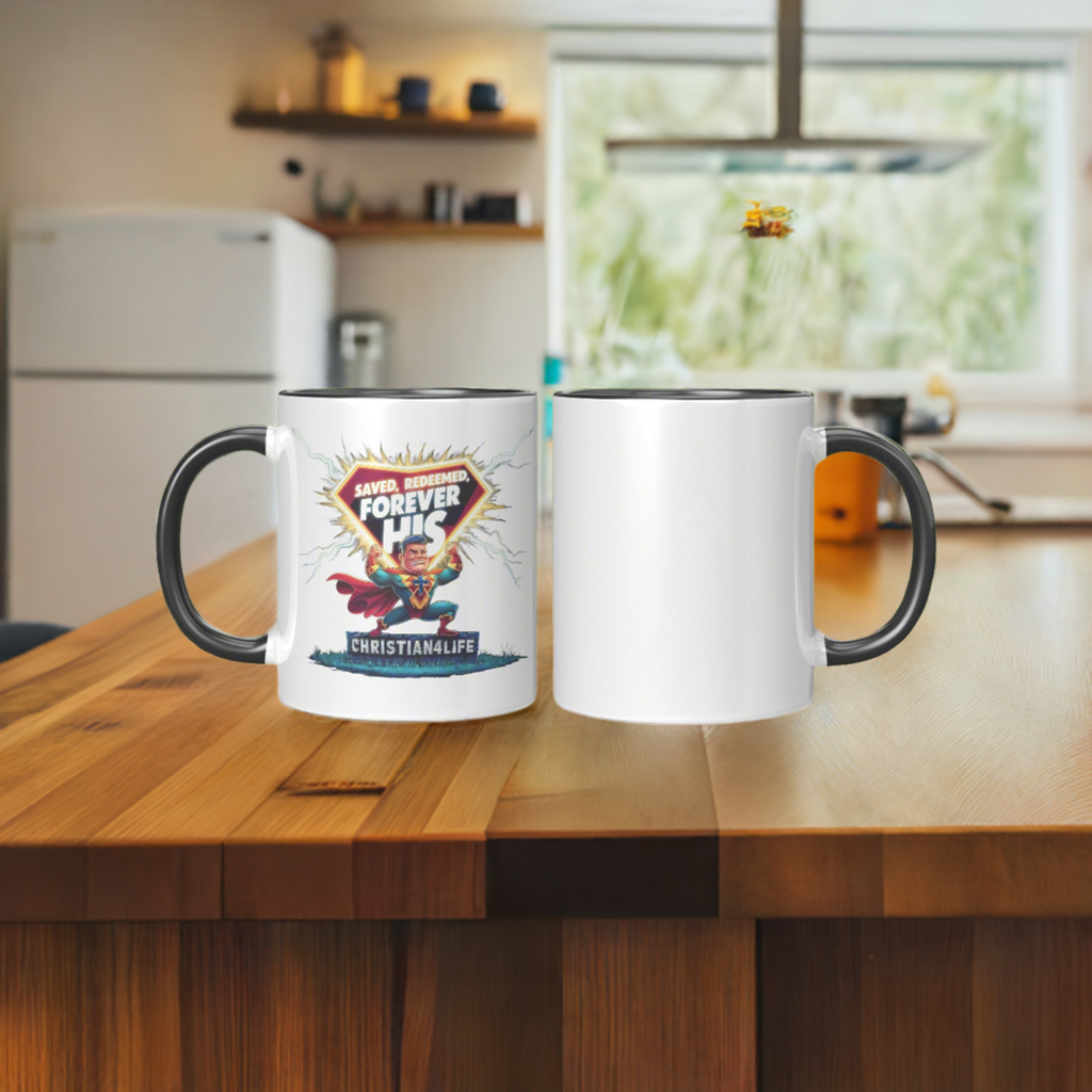 Christian ’Saved Redeemed forever His’ 11oz Mug in a variety of colors Christian Hero Mug - Mug