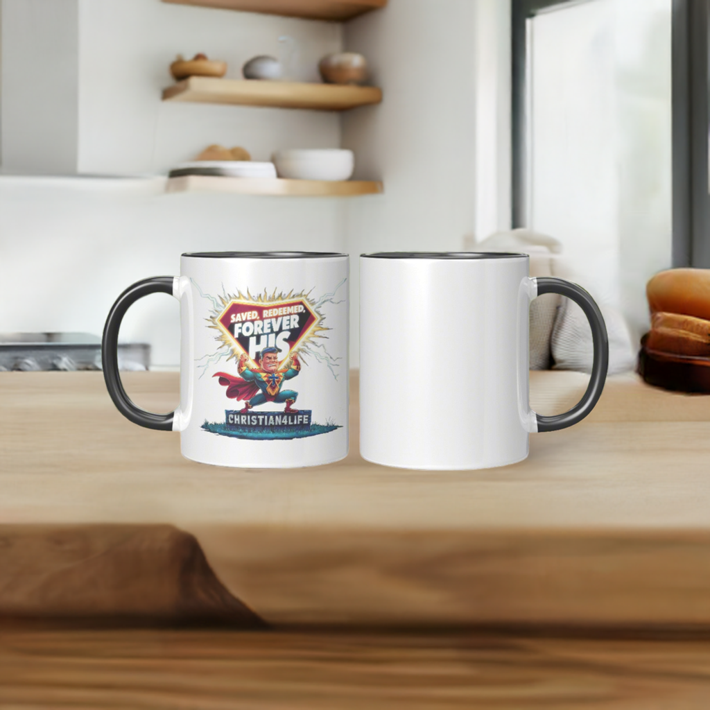 Christian ’Saved Redeemed forever His’ 11oz Mug in a variety of colors Christian Hero Mug - Mug
