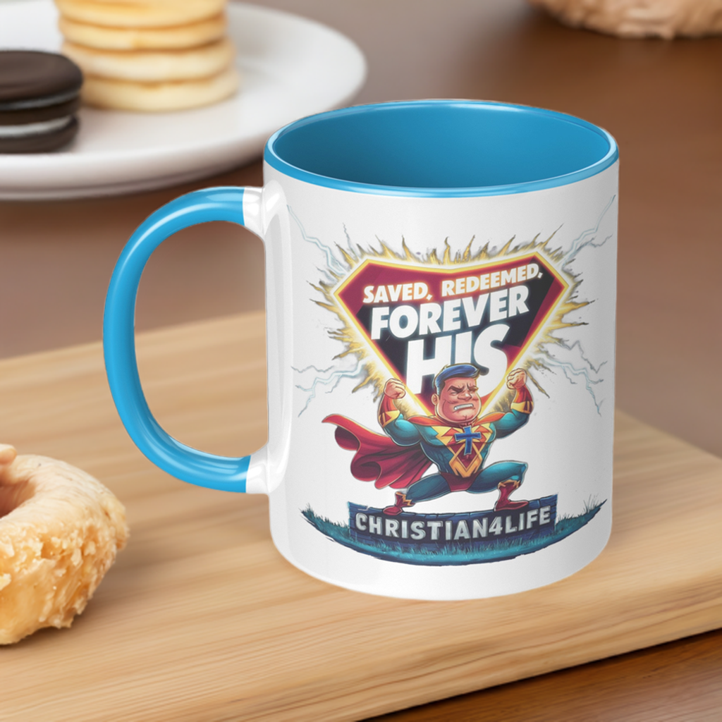 Christian ’Saved Redeemed forever His’ 11oz Mug in a variety of colors Christian Hero Mug - Mug