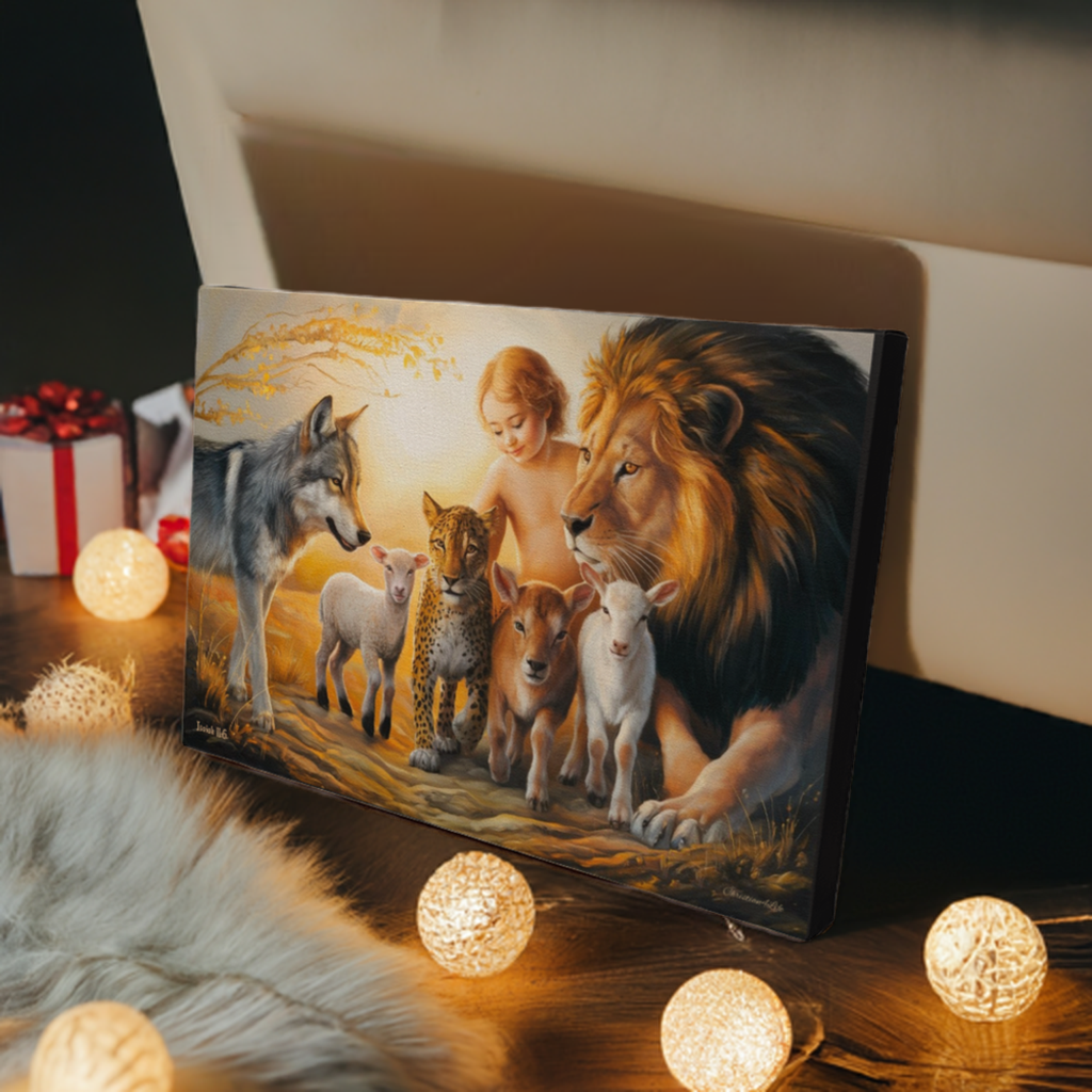 Kingdom To Come Isaiah 11:6 Gallery Wrapped Christian Wall Art Canvas - Canvas