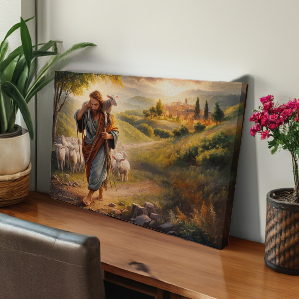 The Good Shepherd Gallery Wrapped Christian Wall Art Canvas - Canvas