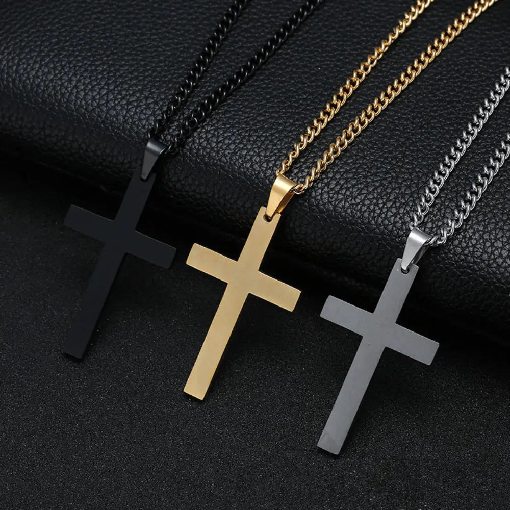 Stainless Christian Cross Necklace - Jewelry