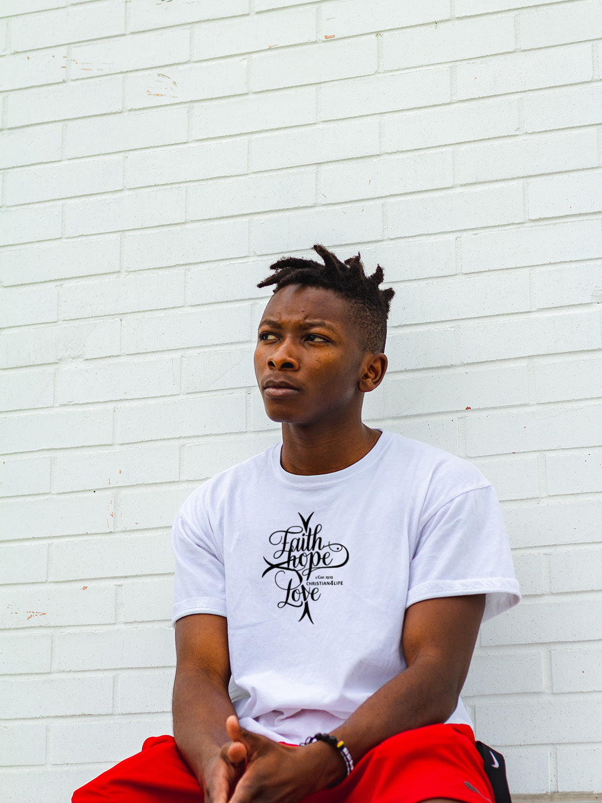 ’Faith Hope Love’ Unisex Christian Cotton Softstyle T-Shirt - T-Shirt