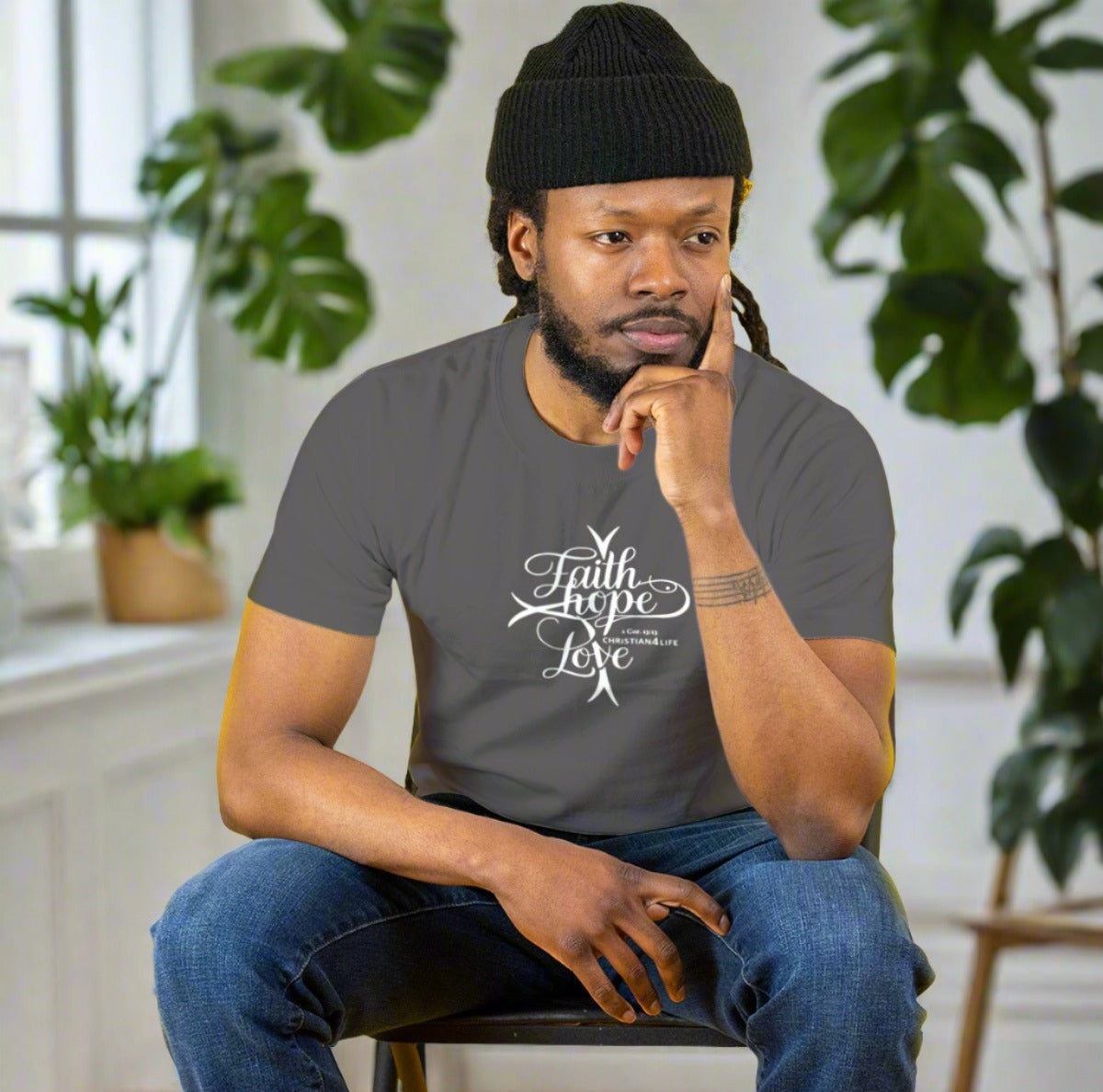 ’Faith Hope Love’ Unisex Christian Cotton Softstyle T-Shirt - T-Shirt