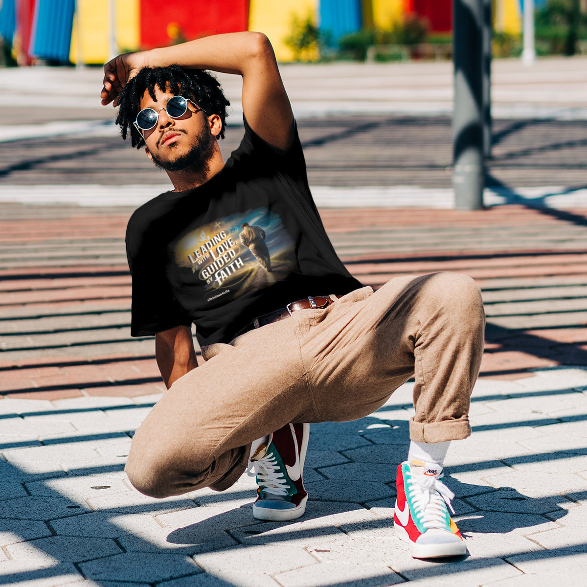 ’Leading with Love Guided by Prayer’ Inspirational Christian Cotton Softstyle T-Shirt - T-Shirt