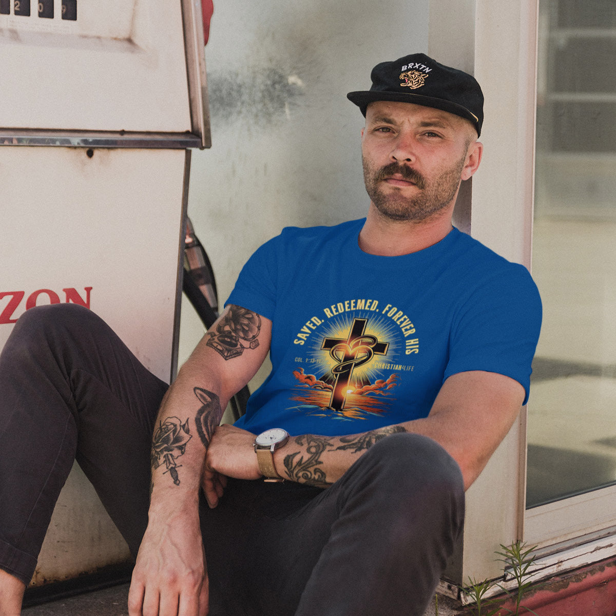 Unisex ’Saved Redeemed Forever His’ Christian Cotton Softstyle T-Shirt - T-Shirt