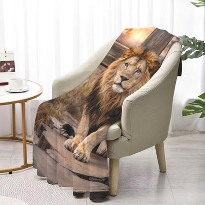 Lion of Judah Rock and Cross - Ultra-Soft Micro Fleece Blanket (multiple sizes)