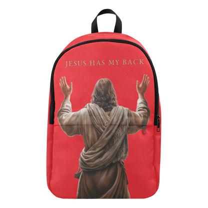 "Jesus Has My Back" Christian Backpack (Choose Red Shade)