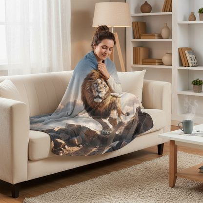Lion of Judah and Holy Spirit Ultra Soft Micro Fleece Blanket (multiple sizes)