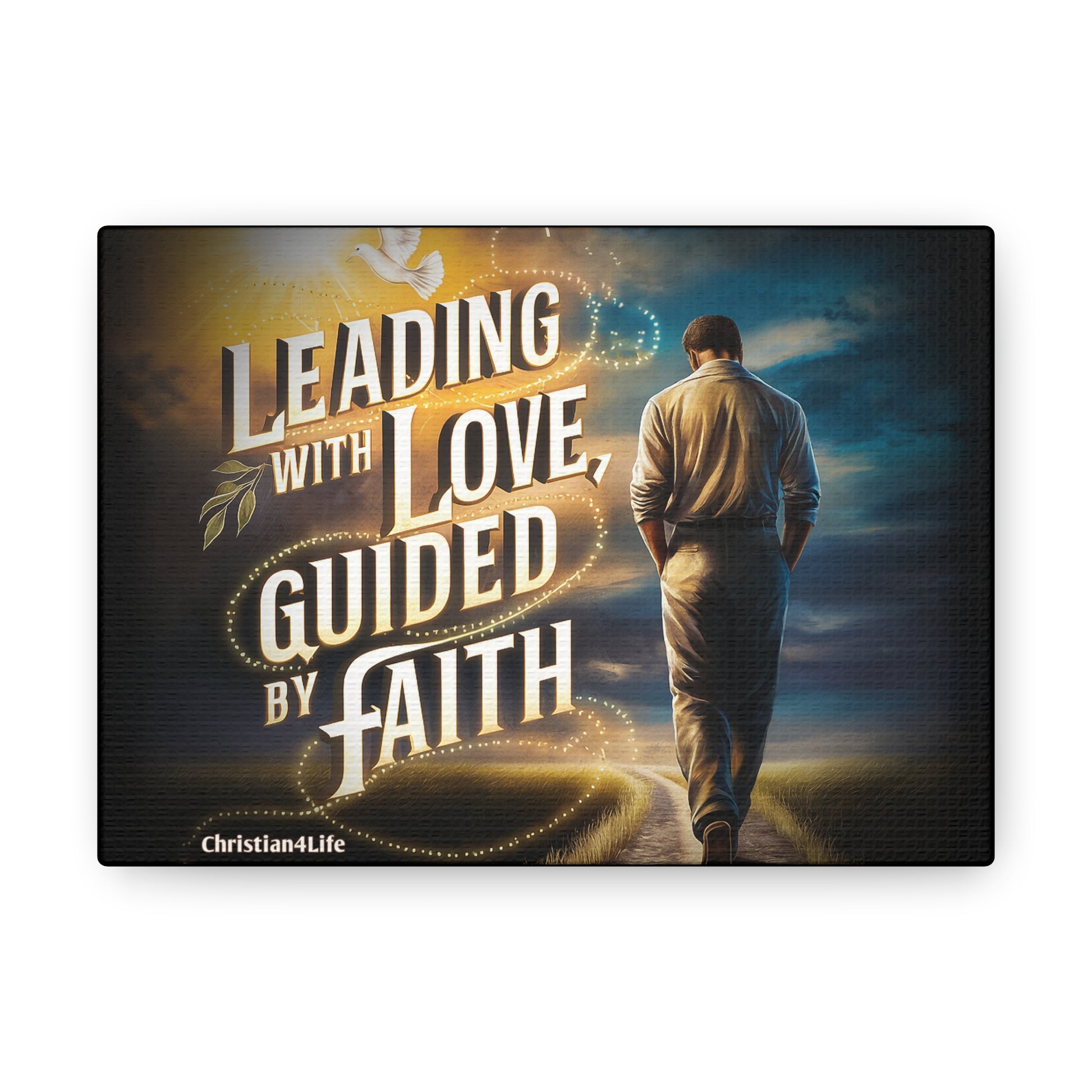 Christian "Leading with Love, Guided by Faith" Wall Art Canvas Canvas Christian4Life