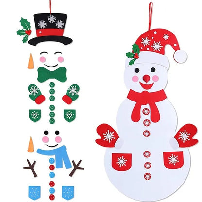 Felt Christmas Big Snowman 54pc Set, DIY Felt Christmas Hanging Decorations Home Decor Christian4Life