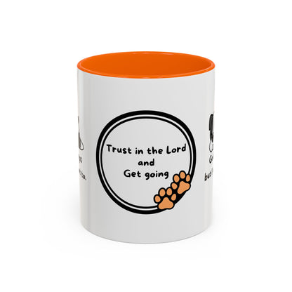 Christian "God never sleeps" 11 oz and 15oz Accent Mug, multiple colors, Christian Mug