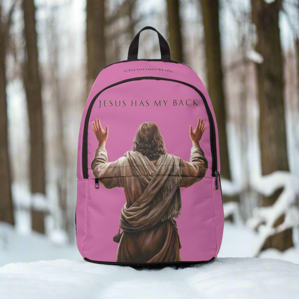 "Jesus Has My Back" Christian Backpack (light pink) Bags Christian4Life