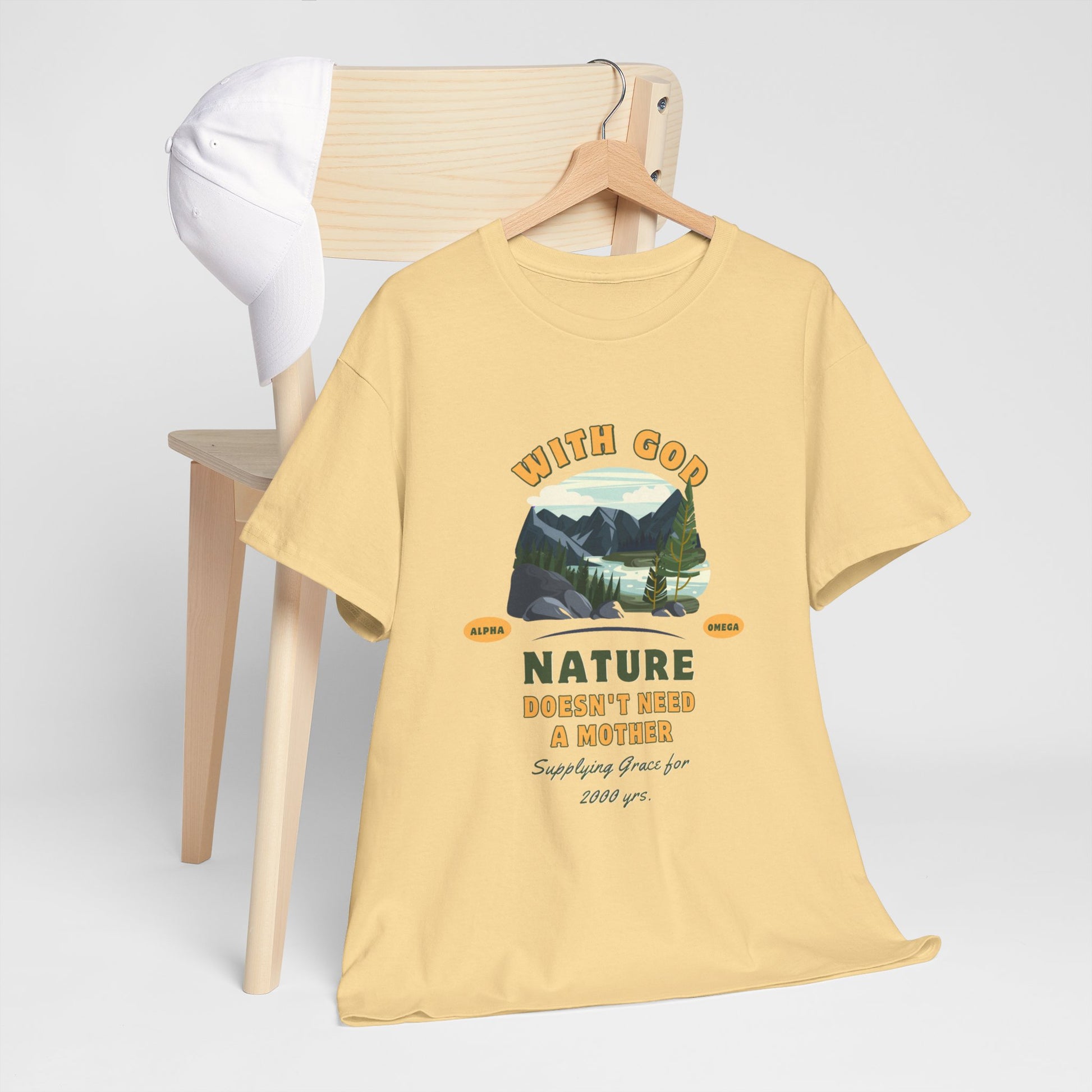 Unisex "With God Nature doesn't need a mother" Heavy Cotton Christian Tee T-Shirt Christian4Life