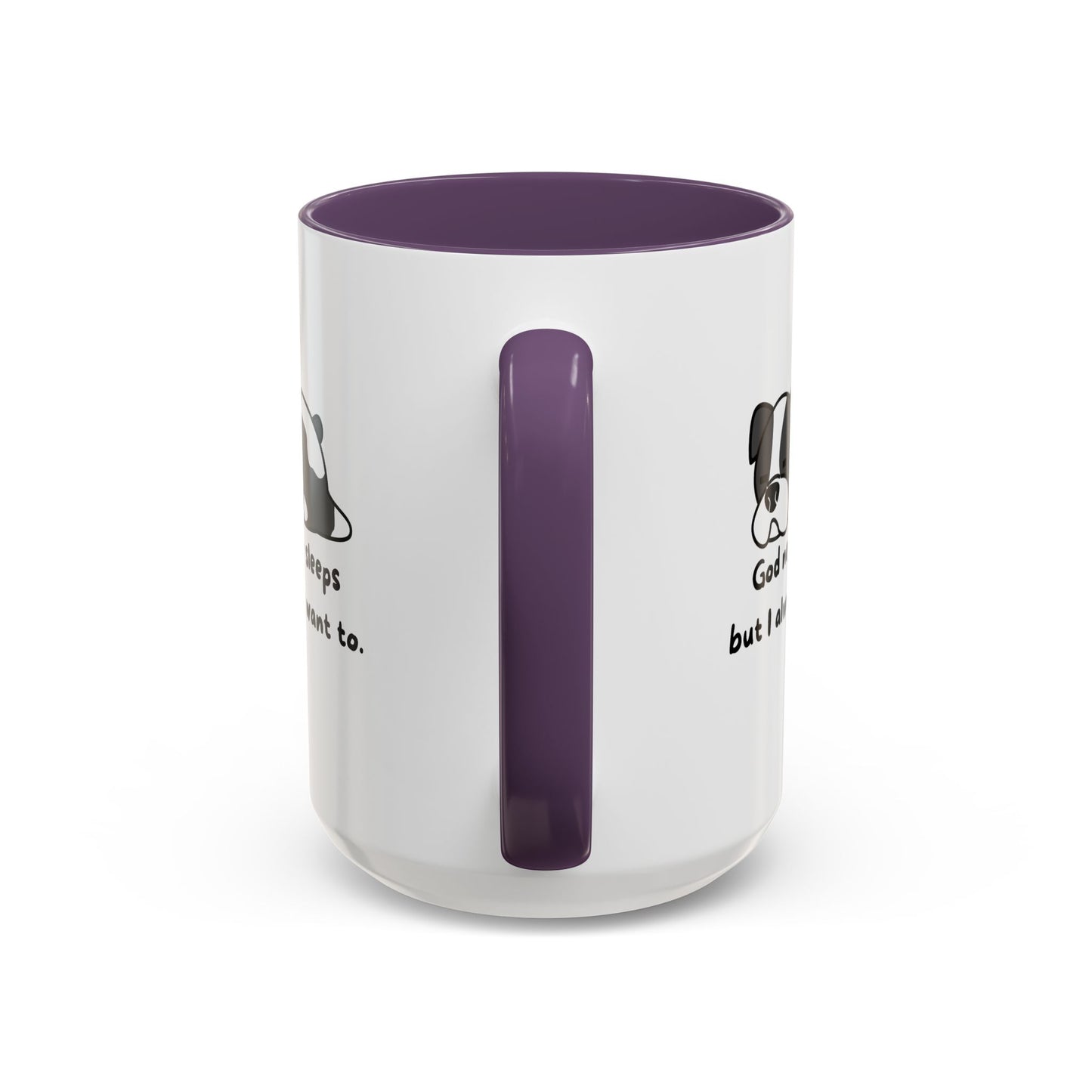 Christian "God never sleeps" 11 oz and 15oz Accent Mug, multiple colors, Christian Mug
