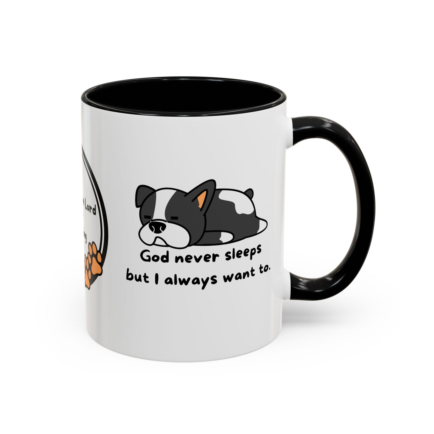 Christian "God never sleeps" 11 oz and 15oz Accent Mug, multiple colors, Christian Mug