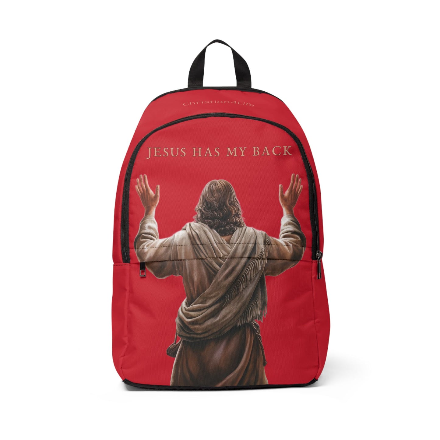 "Jesus Has My Back" Graphic design Christian Backpack (dark red) Bags Christian4Life