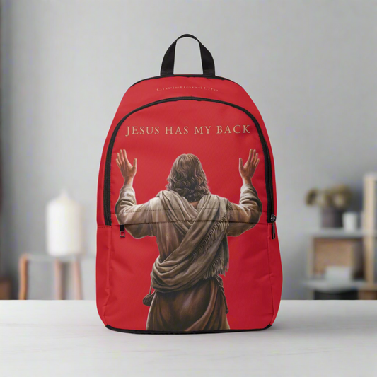 "Jesus Has My Back" Graphic design Christian Backpack (dark red) Bags Christian4Life