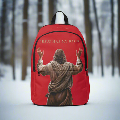 "Jesus Has My Back" Graphic design Christian Backpack (dark red) Bags Christian4Life