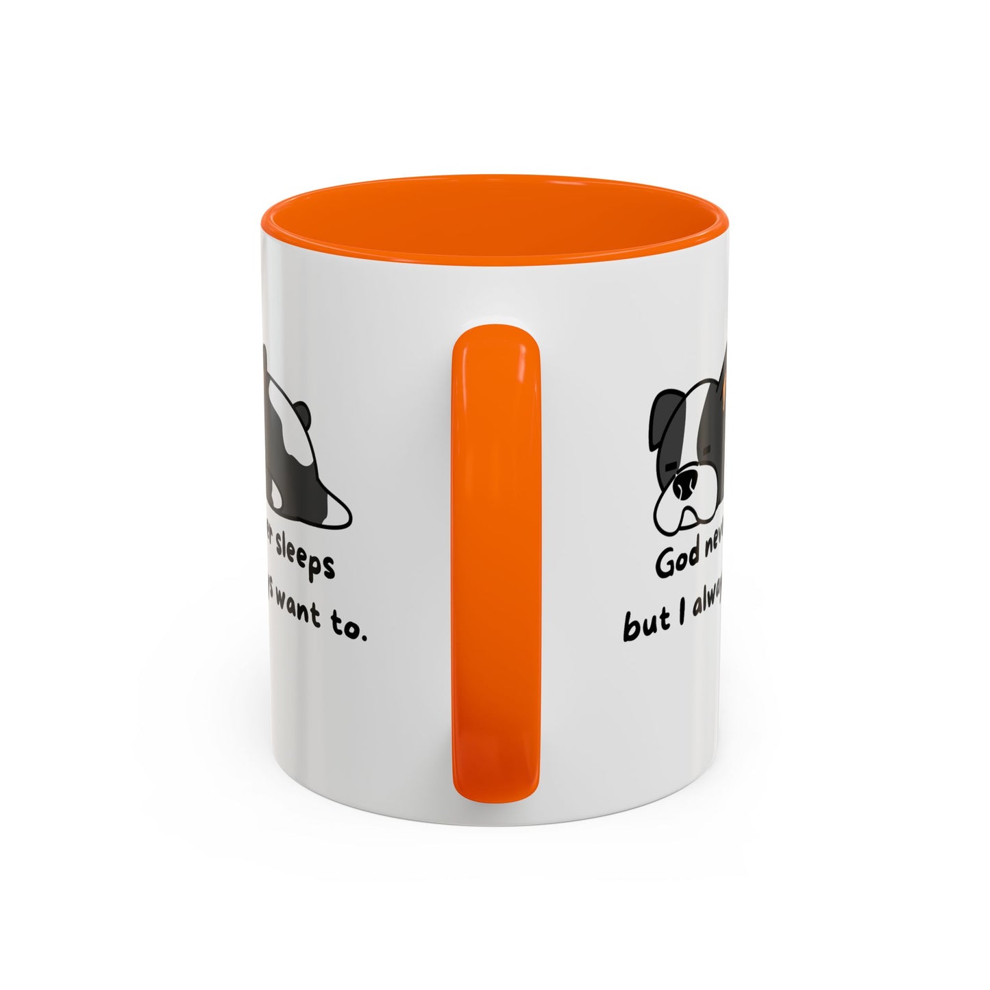 Christian "God never sleeps" 11 oz and 15oz Accent Mug, multiple colors, Christian Mug