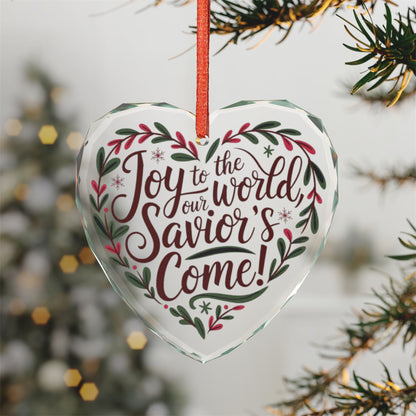 Crystal Heart and Round Glass Ornament