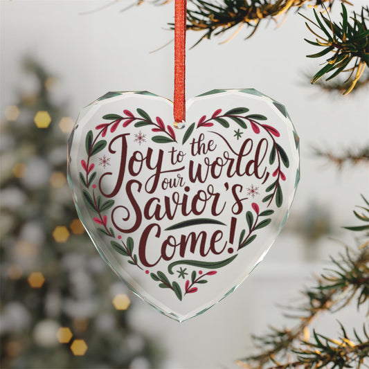 Crystal Heart and Round Glass Ornament