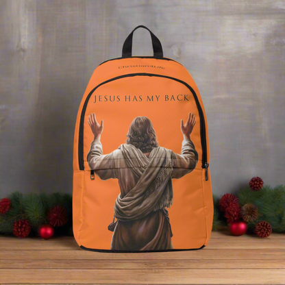 "Jesus Has My Back" Graphic design Christian Backpack (crusta, warm orange) Bags Christian4Life