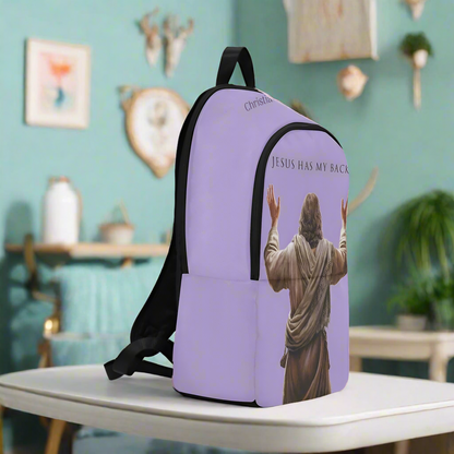 "Jesus Has My Back" Christian Backpack (Choose Purple Shade)