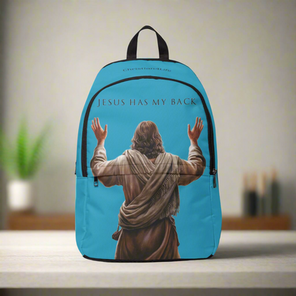 "Jesus Has My Back" design Christian Backpack (turquoise) Bags Christian4Life