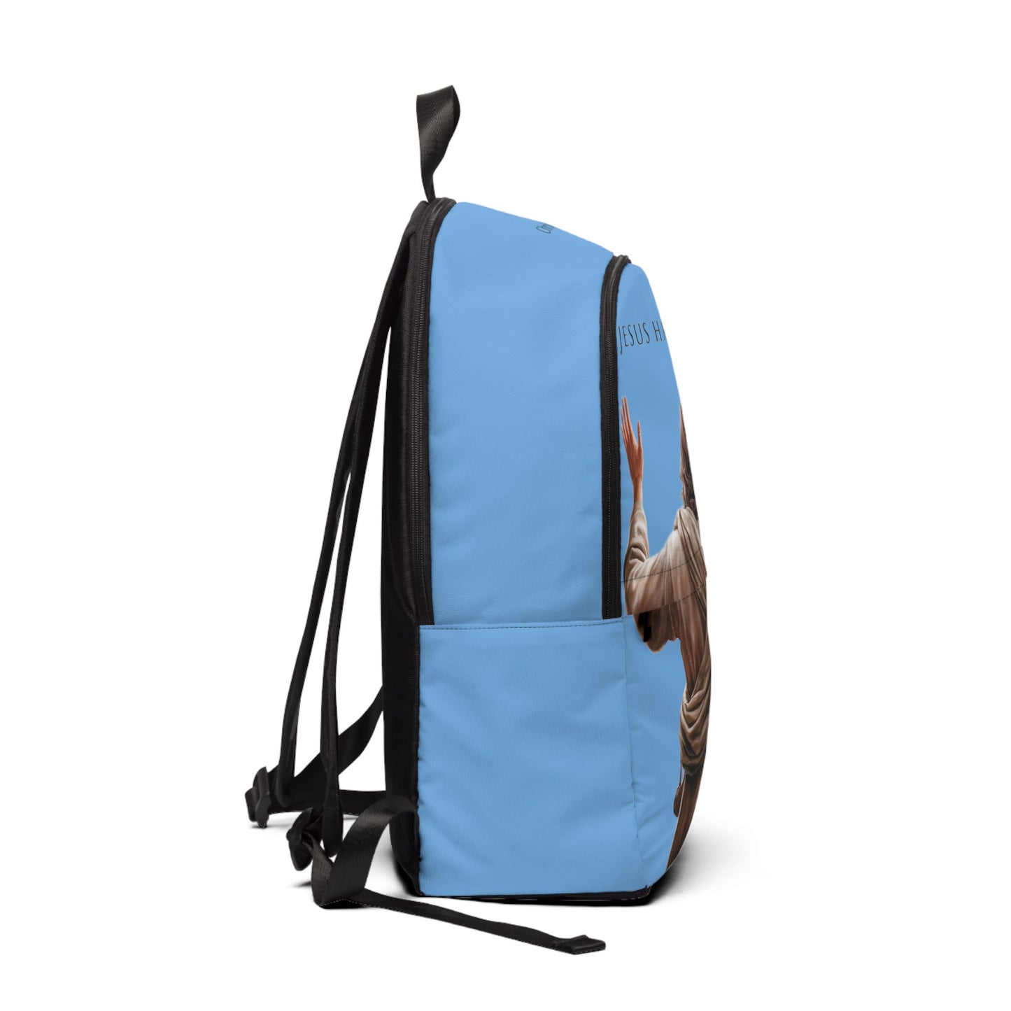 "Jesus Has My Back" design Christian Backpack (light blue) Bags Christian4Life