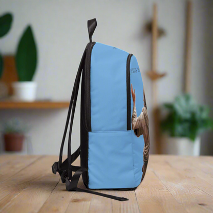 "Jesus Has My Back" design Christian Backpack (light blue) Bags Christian4Life