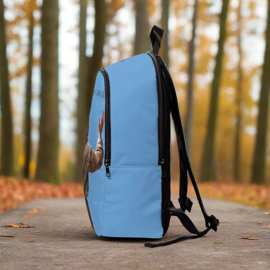 ’Jesus Has My Back’ design Christian Backpack (light blue) - One size - Bags