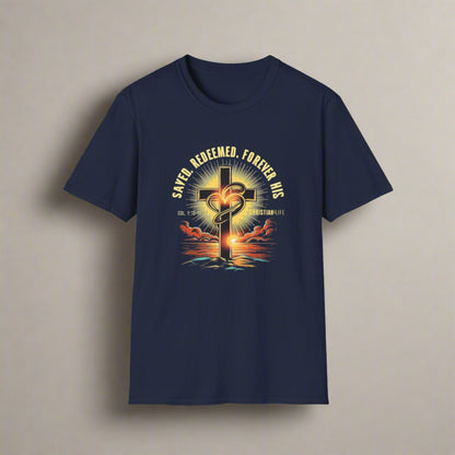 Unisex "Saved, Redeemed, Forever His" Christian Cotton Softstyle T-Shirt