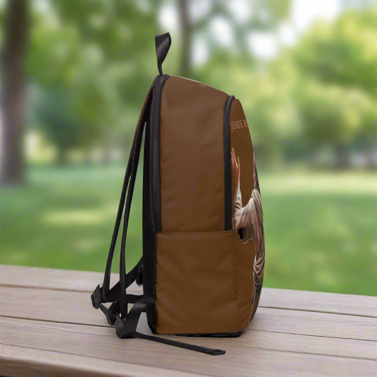 ’Jesus Has My Back’ Graphic design Christian Backpack (brown) - One size - Bags