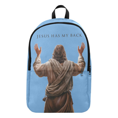 "Jesus Has My Back" design Christian Backpack (Choose Blue Shade)