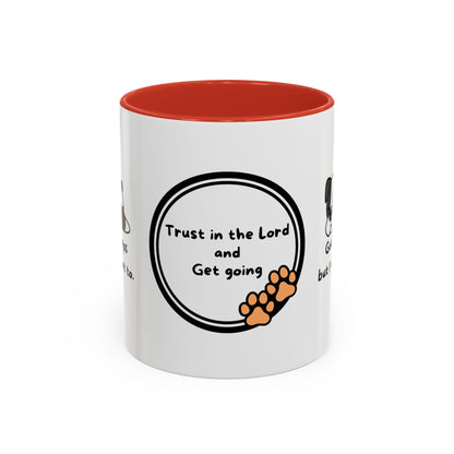 Christian "God never sleeps" 11 oz and 15oz Accent Mug, multiple colors, Christian Mug