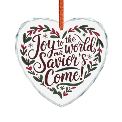 Crystal Heart and Round Glass Ornament