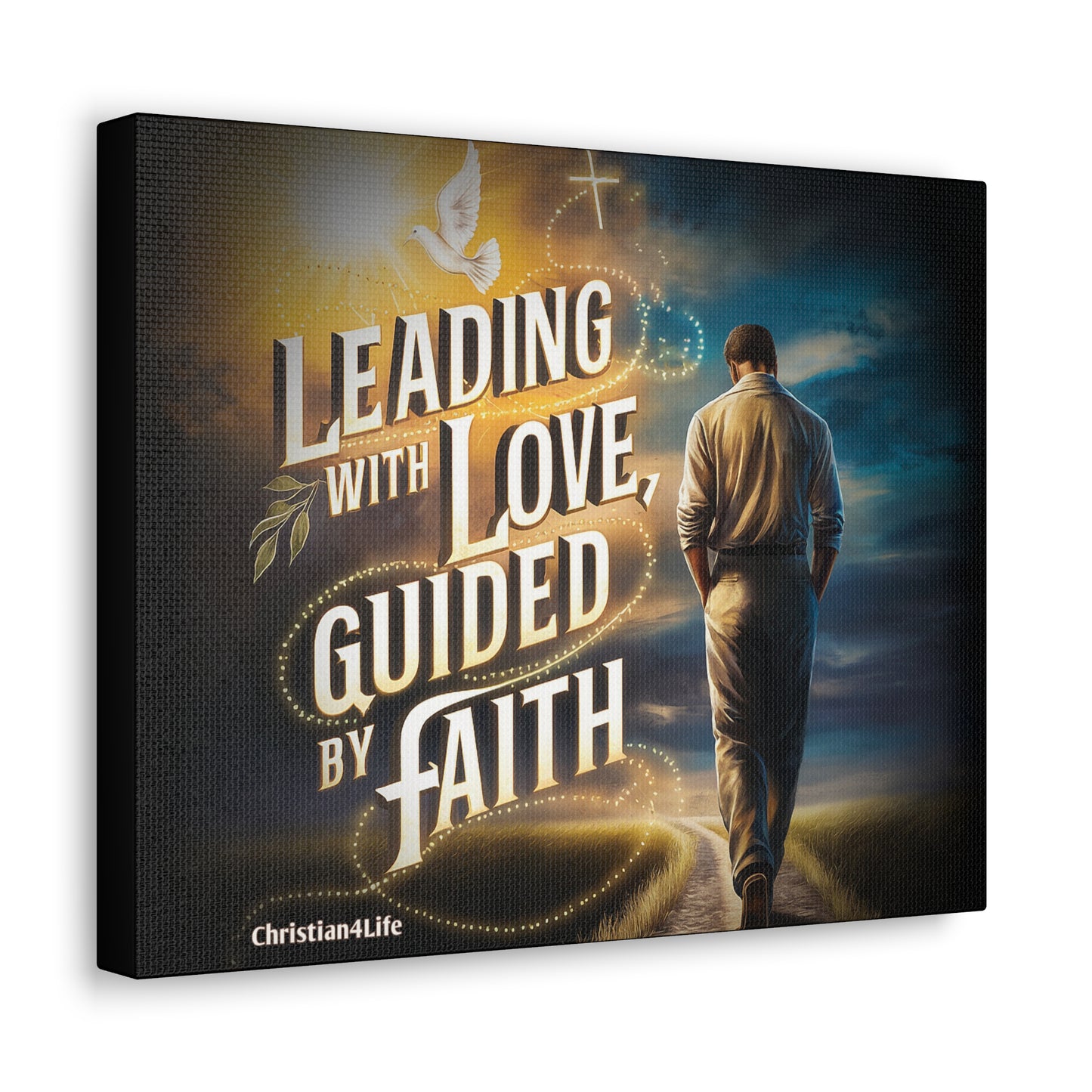 Christian "Leading with Love, Guided by Faith" Wall Art Canvas Canvas Christian4Life