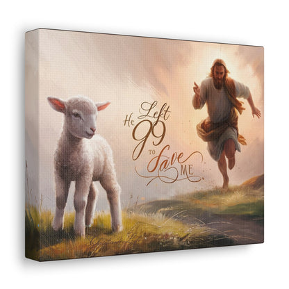 Christian Canvas "He Left 99 to Save Me" Canvas Christian4Life