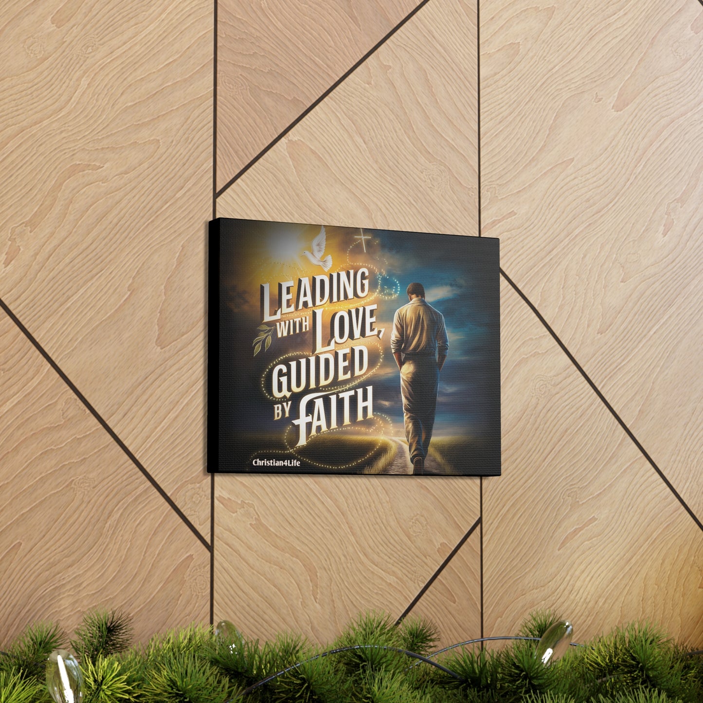 Christian "Leading with Love, Guided by Faith" Wall Art Canvas Canvas Christian4Life