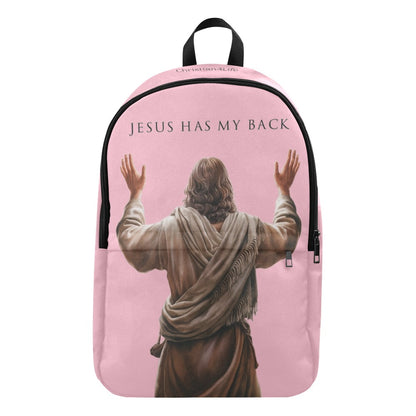 "Jesus Has My Back" Christian Backpack (Choose Pink Shade)