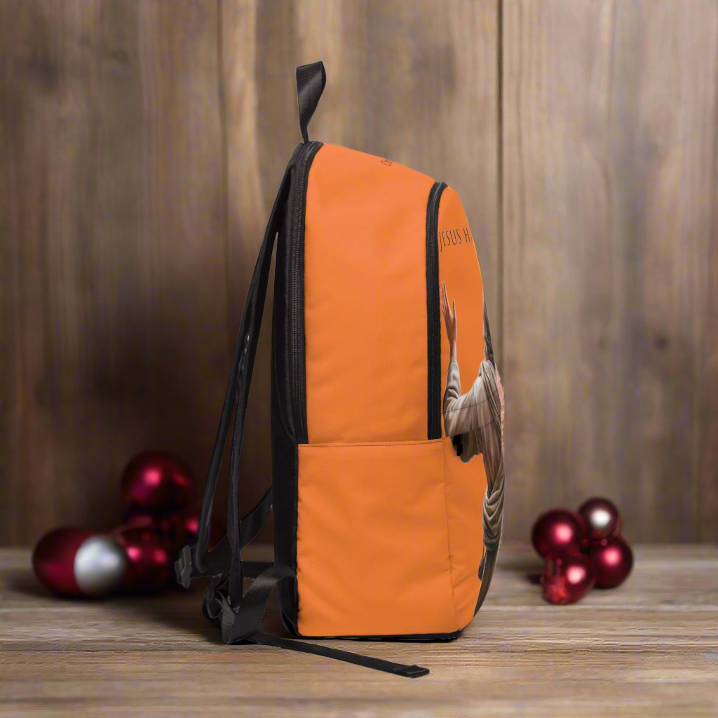 "Jesus Has My Back" Graphic design Christian Backpack (crusta, warm orange) Bags Christian4Life