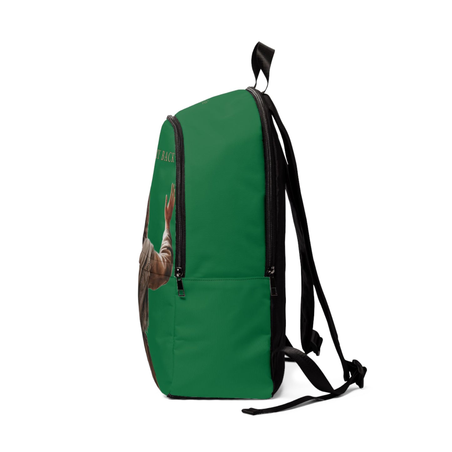 "Jesus Has My Back" design Christian Backpack (dark green) Bags Christian4Life