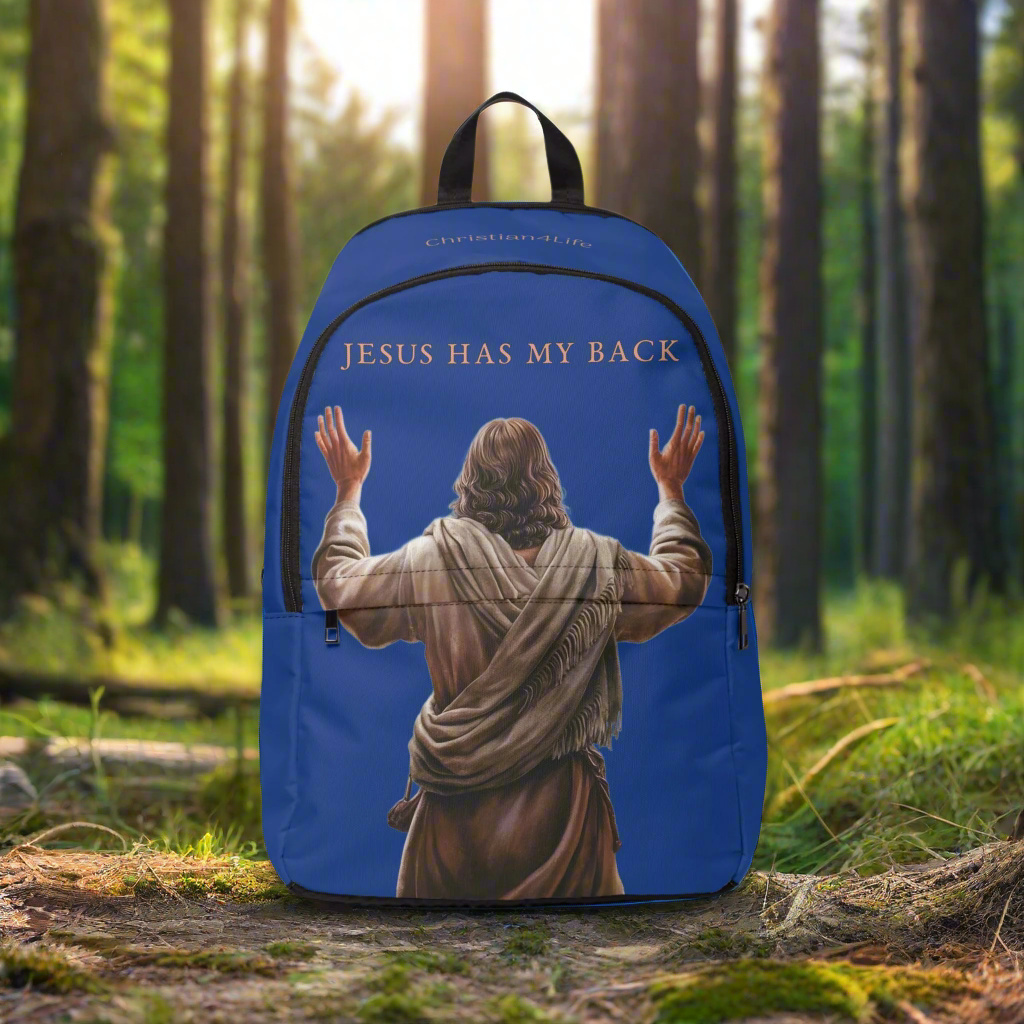 "Jesus Has My Back" design Christian Backpack (dark blue) Bags Christian4Life