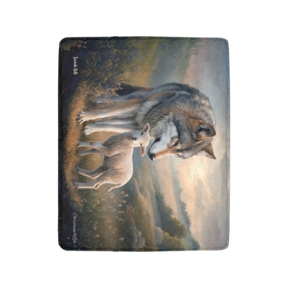 Wolf and Lamb-Isaiah 11:6 -Ultra-Soft Micro Fleece Blanket (multiple sizes)