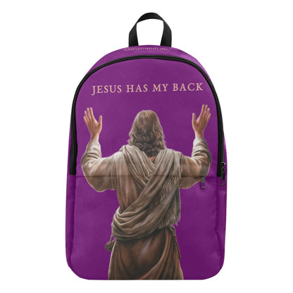 "Jesus Has My Back" Christian Backpack (Choose Purple Shade)