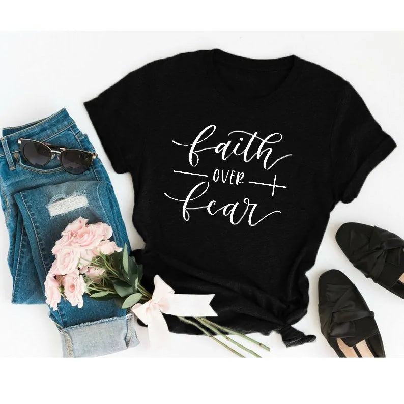 Faith Over Fear Christian T-Shirt T-Shirt Christian4Life