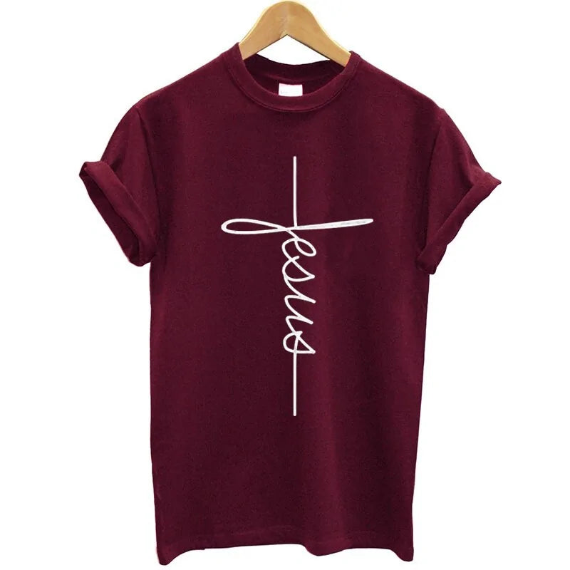 Christian Cross Print Tops Female T Shirt T-Shirt Christian4Life